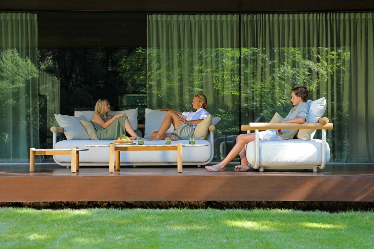 Divano da esterno modulare leggero per patio, giardino e lounge interna: resistente alle intemperie-, facile da riorganizzare