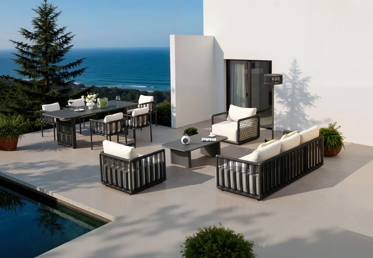 Lettino da giardino-salvaspazio da esterno con ruote bloccabili – Lettino da giardino multi-posizione per piccoli balconi e a bordo piscina