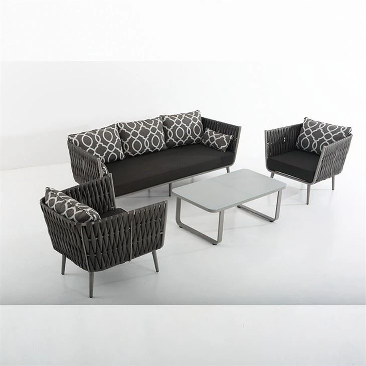 Black Rattan Outdoor Sofa Set